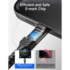 Jsaux Usb C - Usb C Kablosu 100WATT 5 Amper Type-C Süper Hızlı Şarj ve Data Kablosu CC00201G2