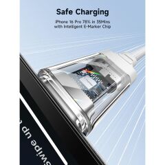 Jsaux 100W Type-C To Type-C Kablo 2 Metre Uyumlu 100 Watt 5 Amper Süper Hızlı Şarj Kablosu CC0057BEYAZ2