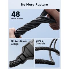 Jsaux 100W Type-C To Type-C Kablo 2 Metre Uyumlu 100 Watt 5 Amper Süper Hızlı Şarj Kablosu