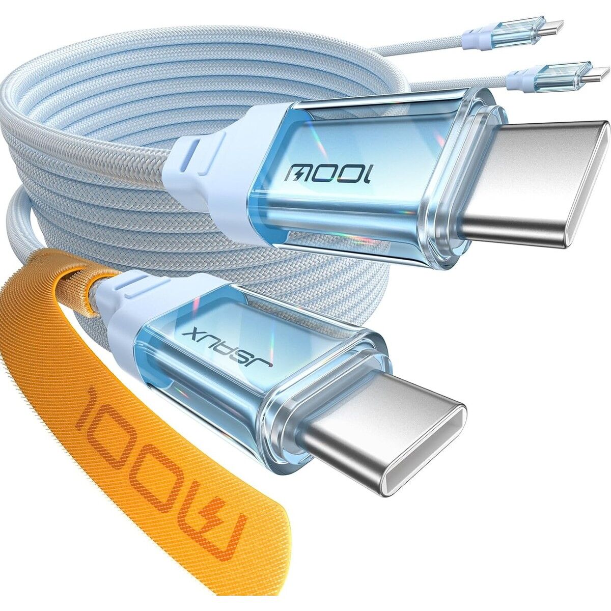 Jsaux 100W Type-C To Type-C Kablo 2 Metre Uyumlu 100 Watt 5 Amper Süper Hızlı Şarj Kablosu CC0057MAVI2