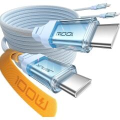 Jsaux 100W Type-C To Type-C Kablo 2 Metre Uyumlu 100 Watt 5 Amper Süper Hızlı Şarj Kablosu CC0057MAVI2