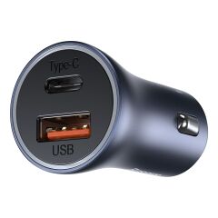 Baseus Golden Contactor Pro Lightning Kablolu Araç Şarj Seti Koyu Gri