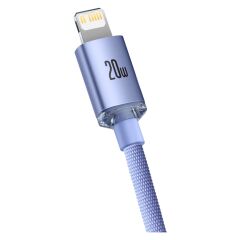 Baseus Crystal Shine 20W 120 cm Type-C To Lightning Şarj Kablosu Mor