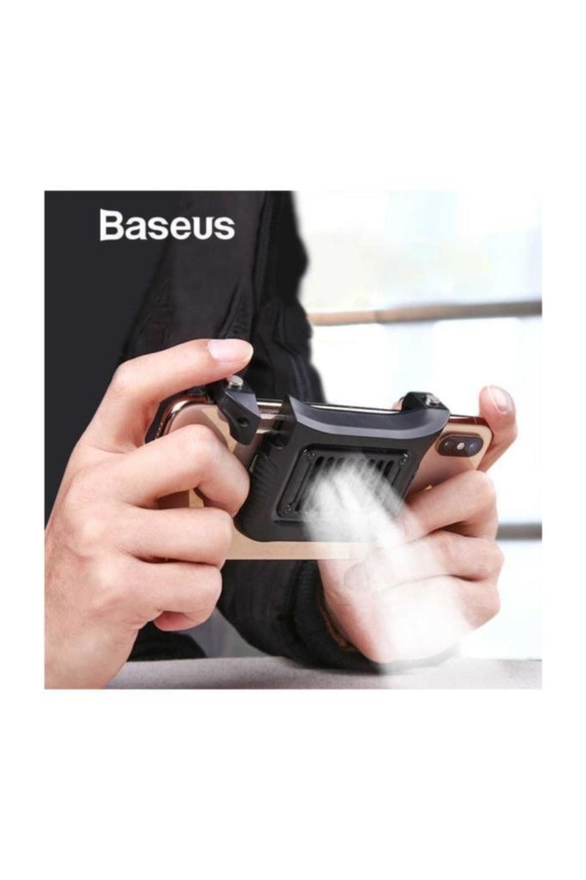 Fanlı Soğutmalı Oyuncu Telefon Tutucu Pubg Tetik Aparatı Siyah Sucjlf-01