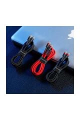Cafule Series Type-C PD2.0 60W Flash Charge Cable (20V 3A) 1M Siyah-Kırmızı 0002342347504