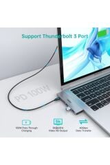 7 In 1 Type C Çevirici Macbook Çoklayacı Adaptör Gri M23