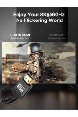 8k UHD Uzun HDMI Kablosu 48GBPS Yüksek Hızlı 2.1 Örgülü Oyuncu Kablo 8k 60hz 3 METRE