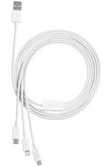 3İN1 Micro Type-C iPhone Şarj Kablo Kısa Powerbank Kablosu İphone 11 12 13 14 15 Pro Max Şarj