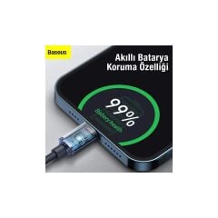 Baseus 1.2m Ultra Hızlı 20W Type-C To iPhone Şarj Kablosu Iphone 14,13,12 Pro Max Şarj Kablosu
