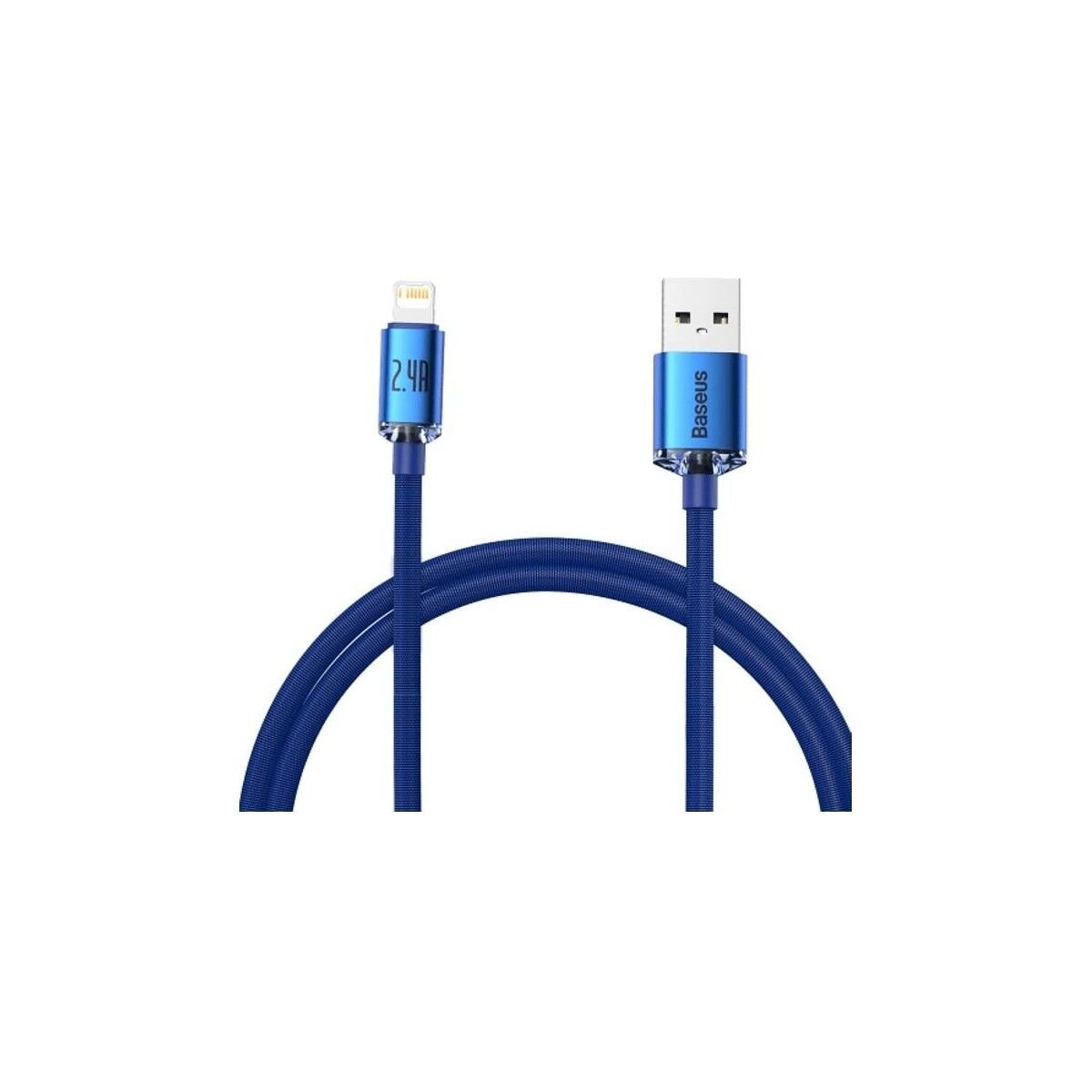 Baseus Crystal Shine Fast Charging 2.4A Lightning Kablo 1.2m Mavi