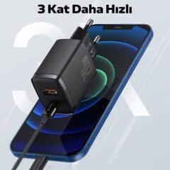 Baseus Compact QC 20W Şarj Cihazı Siyah