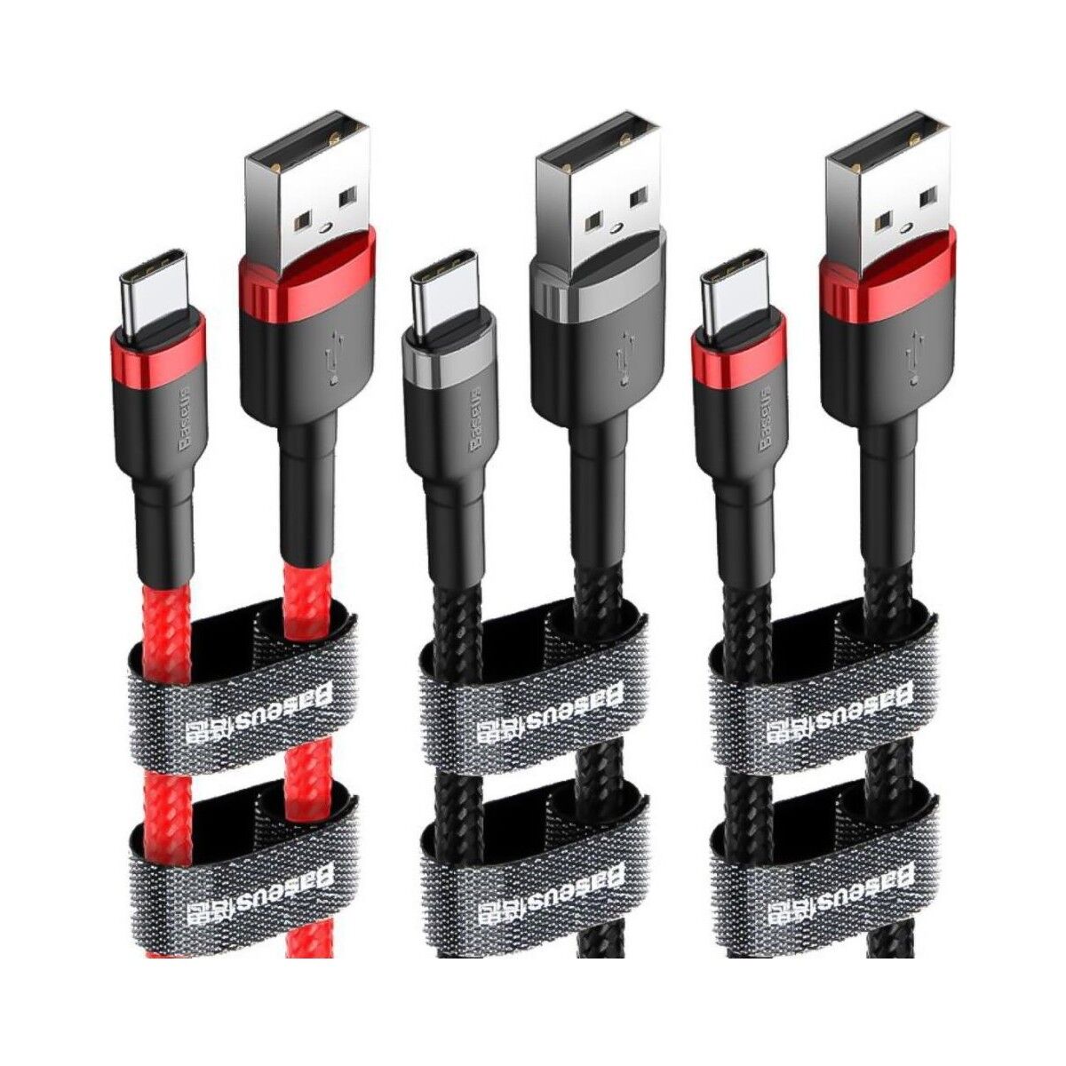 CATKLF-CG1 Cafule Type-C 2A Kablo 2 mt - Gri/Siyah