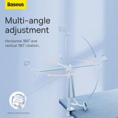 Baseus Unlimited, Masaüstü Katlanabilir Klipli Cep Telefonu Tutucu Stand, Siyah