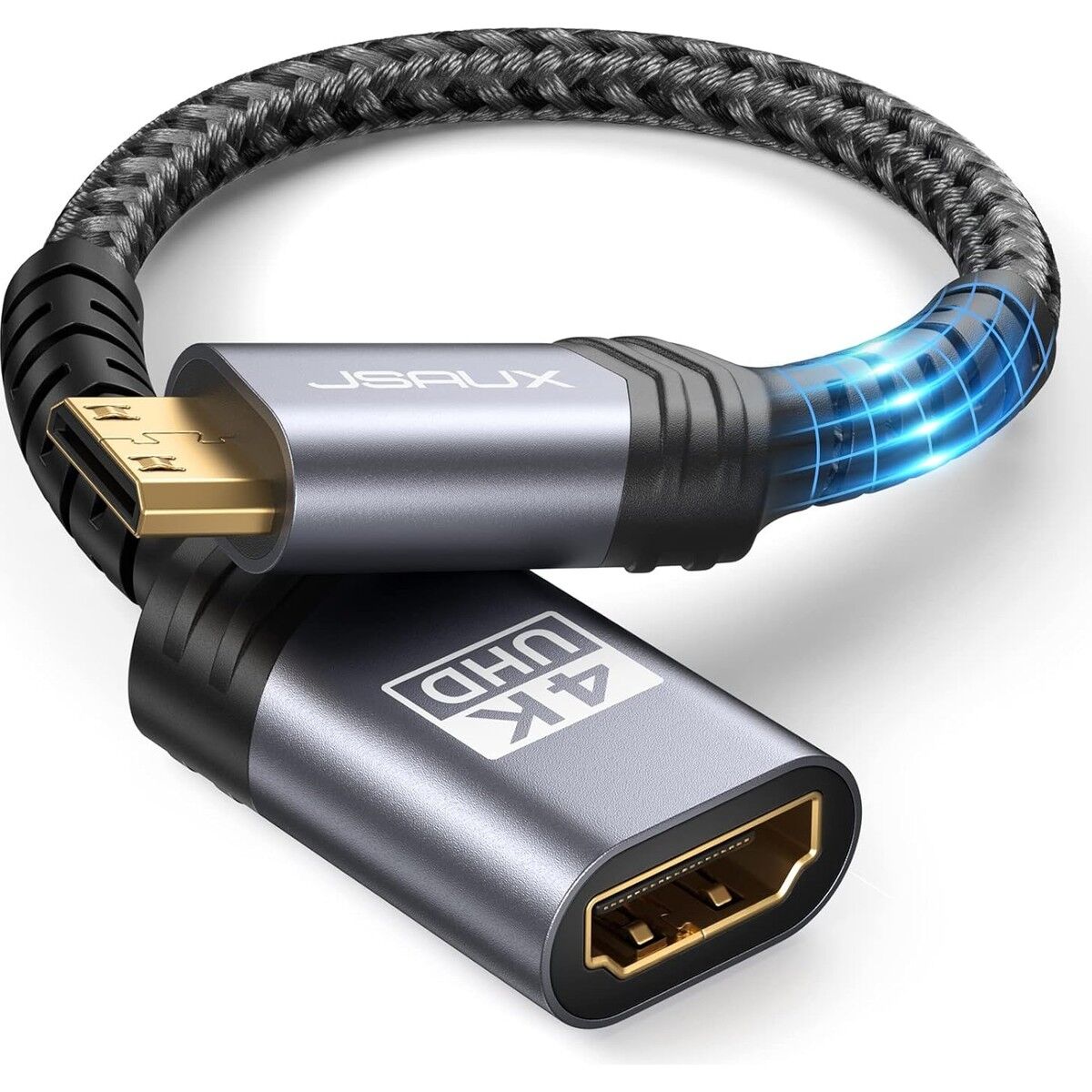 Jsaux CV0037 Mini HDMI - HDMI Adaptörü Mini HDMI To HDMI Kablosu 4K 60Hz Hdr 3D 18GBPS Dolby, Dslr, Video Kamera, Grafik Kartı, Raspberry Pi Zero W, Dizüstü Bilgisayar, Tablet, Hdtv, Projektör ile Uyumlu