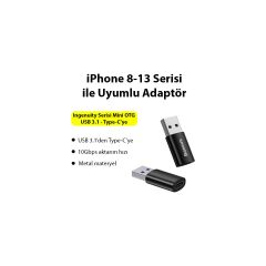 USB 3.1 To Type-C Dönüştürücü Adaptör Mini Otg Baseus Ingenuity Series ZJJQ000101